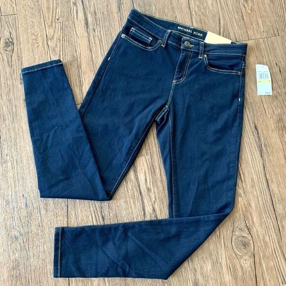 NEW Michael Kors Izzy Skinny Dark Rinse Jeans . - Picture 6 of 15